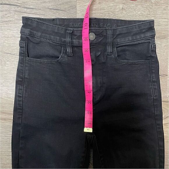American Eagle Jeans Womens Sz 2 Black Highest Rise Jegging Stretch - Picture 7 of 8